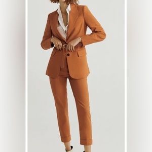 MNG Suit Orange Belt Suit Blazer Jacket and Pants